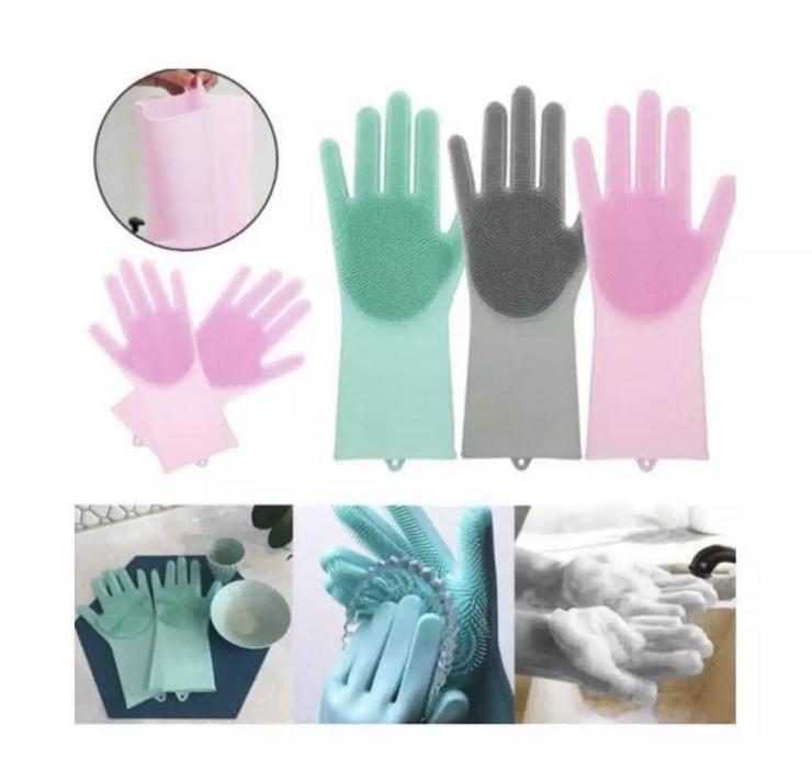 Rubber Magic Dishwashing Gloves Mint Green Kitchen Cleaning