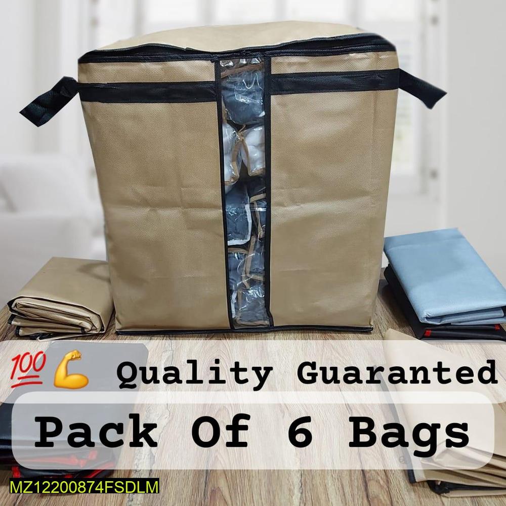 Pack of 6 Dustproof Storage Bags For Home & Wardrobe Organization