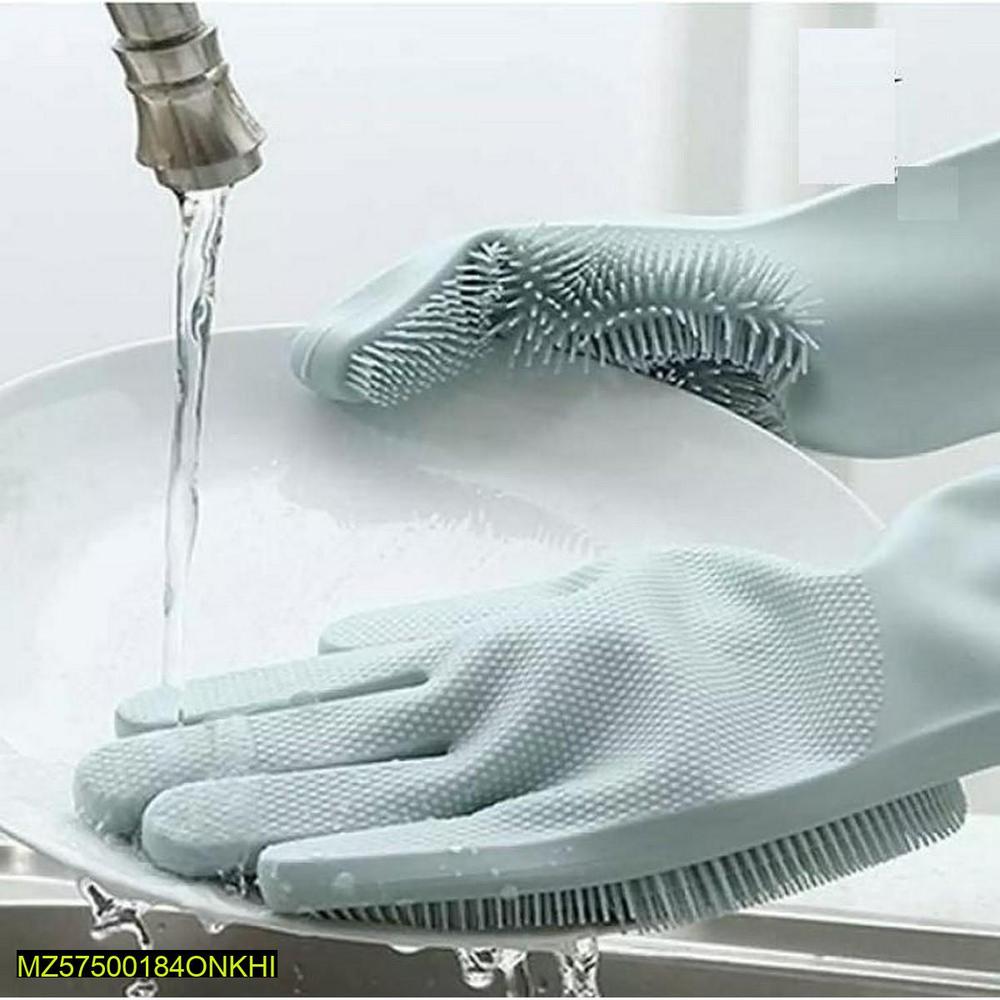 Rubber Magic Dishwashing Gloves Mint Green Kitchen Cleaning