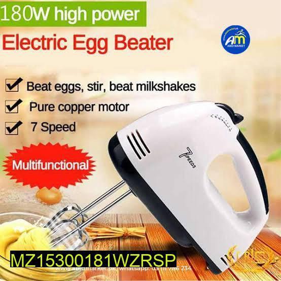 Electric Egg Beater 7 Speed White Black