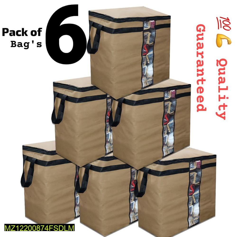 Pack of 6 Dustproof Storage Bags For Home & Wardrobe Organization
